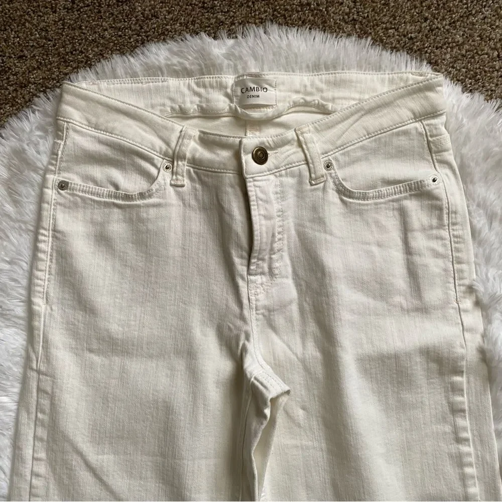 Cambio Phillipa Culotte Jeans White Women’s Size 8‎